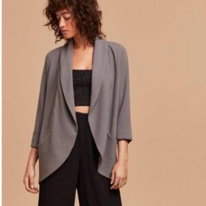 Wilfred Grey Chevalier Open Front Crepe Blazer (Aritzia) - Size 6
